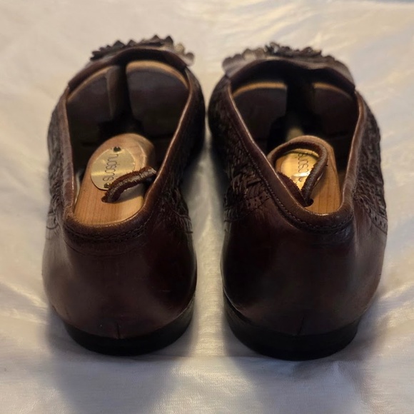 Vintage Bragano Cole Haan Men’s Italian Woven Leather Tassel Loafer size 10 - Picture 3 of 8